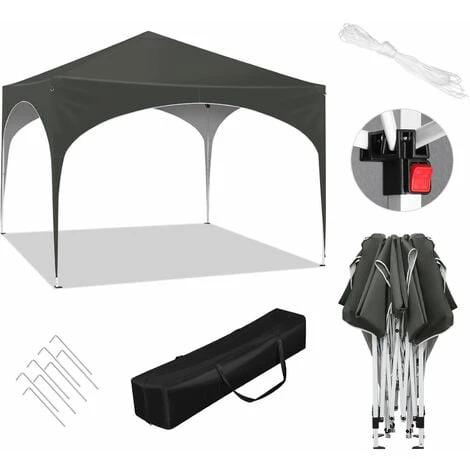 WOLTU Pop-up Gazebo. Gazebo 3m X 3m. Folding Event Shelter For Outdoor. Garden. Camping. Height Adjustable. Waterproof. UV-Protection. With Carry Bag. Grey 6 WOLTU Pop-up Gazebo. Gazebo 3m X 3m. Folding Event Shelter For Outdoor. Garden. Camping. Height Adjustable. Waterproof. UV-Protection. With Carry Bag. Grey - Image 4