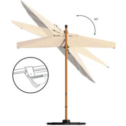 Grand Patio Cantilever Umbrella, Garden Offset Umbrella , 8 Ribs, Crank And Easy Tilt, 360° Rotation, Patio Umbrella For Pool, Garden, Outdoor, UPF 50+, PU Coating 2.5×2.5m, Champagne 9 Grand Patio Cantilever Umbrella, Garden Offset Umbrella , 8 Ribs, Crank And Easy Tilt, 360° Rotation, Patio Umbrella For Pool, Garden, Outdoor, UPF 50+, PU Coating 2.5×2.5m, Champagne -Outdoor Furniture Store 92929286 3