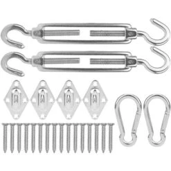 Shade Sail Hardware Kit , High Hardness High Strength Awning Accessory, Stainless Steel Triangle Rectangle Sun Shade Awning Attachment Set For Shade Sail Field Garden Outdoors Patio Lawn -Outdoor Furniture Store 93339094 5