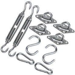 Shade Sail Hardware Kit 304 Stainless Steel S Hook M6 Fastener Set For Awning Sunshade -Outdoor Furniture Store 93339189 2