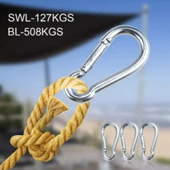 Shade Sail Hardware Kit 304 Stainless Steel S Hook M6 Fastener Set For Awning Sunshade -Outdoor Furniture Store 93339189 5