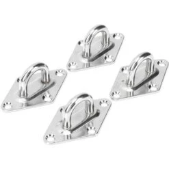 4PCS 8MM Eye Plate Diamond Shaped Ceiling Hook Pad Staple Hook Loop Marine Hardware Yacht Accessories