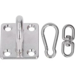 7 PCS Stainless Steel Hammock Hanging Hardware Kit With Door Buckle Snap Hook Screw Sun Shade Sail Fixing Accessories