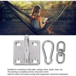 7 PCS Stainless Steel Hammock Hanging Hardware Kit With Door Buckle Snap Hook Screw Sun Shade Sail Fixing Accessories -Outdoor Furniture Store 93339275 3