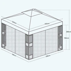 Grand Patio Gazebo Double Soft Top Canopy With Curtains And Netting For Patio,3X3M, Beige -Outdoor Furniture Store 93430255 5