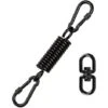 Swivel Steel Spring With 2 Carabiners And 360 Degree Swivel Hook (1 Set, Black) 2 Swivel Steel Spring With 2 Carabiners And 360 Degree Swivel Hook (1 Set, Black) -Outdoor Furniture Store 93516409 1