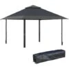 Outsunny 4 X 4m Outdoor Pop-Up Canopy Tent Gazebo Adjustable Legs Bag Grey -Outdoor Furniture Store 93556723 1