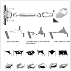 2x3m Rectangle Waterproof Sun Shade Sail Canopy Awning Shelter Fabric Screen,95% UV Blockage UV & Water Resistant, For Outdoor Patio Garden Carport -Outdoor Furniture Store 93557093 4