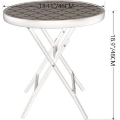 PHI VILLA Folding Side Table, Foldable Coffee Table, Outdoor Garden Table, Small Round Patio Table - Black 11 PHI VILLA Folding Side Table, Foldable Coffee Table, Outdoor Garden Table, Small Round Patio Table - Black -Outdoor Furniture Store 93564619 5