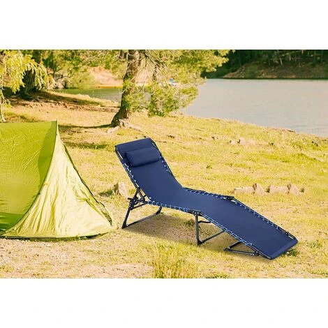 ALPHA CAMP Portable Outdoor Camping Folding Bed, Foldable Heavy Duty Sturdy Camp Beds, Oversized Sleeping Cot With Pillow And 5 Position For Adults,Travel,Office, Fishing, Indoor, Cyan Blue 4 ALPHA CAMP Portable Outdoor Camping Folding Bed, Foldable Heavy Duty Sturdy Camp Beds, Oversized Sleeping Cot With Pillow And 5 Position For Adults,Travel,Office, Fishing, Indoor, Cyan Blue - Image 2