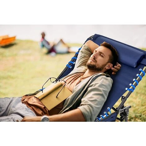 ALPHA CAMP Portable Outdoor Camping Folding Bed, Foldable Heavy Duty Sturdy Camp Beds, Oversized Sleeping Cot With Pillow And 5 Position For Adults,Travel,Office, Fishing, Indoor, Cyan Blue 7 ALPHA CAMP Portable Outdoor Camping Folding Bed, Foldable Heavy Duty Sturdy Camp Beds, Oversized Sleeping Cot With Pillow And 5 Position For Adults,Travel,Office, Fishing, Indoor, Cyan Blue - Image 5