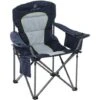 ALPHA CAMP Portable Folding Oversized Camping Chairs With Cup Holder And Cooler Bag - Heavy Duty Steel Frame Support 200 KG