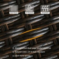 PHIVILLA Patio Dining Chairs Set Of 2, High-Back Outdoor Wicker Rattan Chairs With Oversized Seat, Metal Frame All-Weather Conversation Set For Patio, Backyard, Garden And Poolside, Multibrown 8 PHIVILLA Patio Dining Chairs Set Of 2, High-Back Outdoor Wicker Rattan Chairs With Oversized Seat, Metal Frame All-Weather Conversation Set For Patio, Backyard, Garden And Poolside, Multibrown -Outdoor Furniture Store 93564655 3