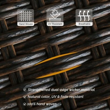 PHIVILLA Patio Dining Chairs Set Of 2, High-Back Outdoor Wicker Rattan Chairs With Oversized Seat, Metal Frame All-Weather Conversation Set For Patio, Backyard, Garden And Poolside, Multibrown 5 PHIVILLA Patio Dining Chairs Set Of 2, High-Back Outdoor Wicker Rattan Chairs With Oversized Seat, Metal Frame All-Weather Conversation Set For Patio, Backyard, Garden And Poolside, Multibrown - Image 3