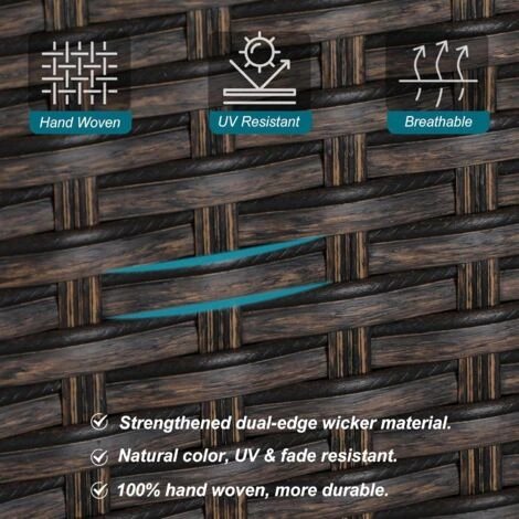 PHIVILLA Garden Dining Chairs 2,Outdoor Rattan Wicker Chairs With Removable Cushion For Patio, Garden, Porch, Balcony 5 PHIVILLA Garden Dining Chairs 2,Outdoor Rattan Wicker Chairs With Removable Cushion For Patio, Garden, Porch, Balcony - Image 3