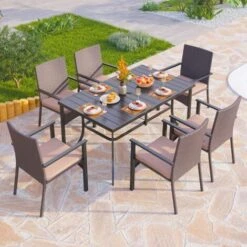 PHIVILLA Garden Dining Chairs 2,Outdoor Rattan Wicker Chairs With Removable Cushion For Patio, Garden, Porch, Balcony 10 PHIVILLA Garden Dining Chairs 2,Outdoor Rattan Wicker Chairs With Removable Cushion For Patio, Garden, Porch, Balcony -Outdoor Furniture Store 93564674 4
