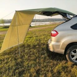 Waterproof Car Awning Sun Shelter, Portable Auto Canopy Camper Trailer Sun Shade For Camping, SUV, Outdoor, Beach Army Green