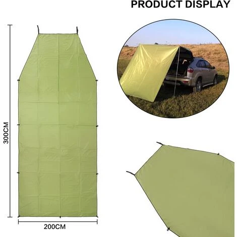 Waterproof Car Awning Sun Shelter, Portable Auto Canopy Camper Trailer Sun Shade For Camping, SUV, Outdoor, Beach Army Green 7 Waterproof Car Awning Sun Shelter, Portable Auto Canopy Camper Trailer Sun Shade For Camping, SUV, Outdoor, Beach Army Green - Image 5