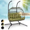 Blumfeldt Biarritz Double Hanging Chair Two-Seater Seat Cushion Polyester Aluminium Polyrattan 260 Kg -Outdoor Furniture Store 93944800 1