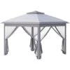Outsunny Pop Up Gazebo Height Adjustable Canopy Tent W/ Carrying Bag, Grey -Outdoor Furniture Store 94015054 1