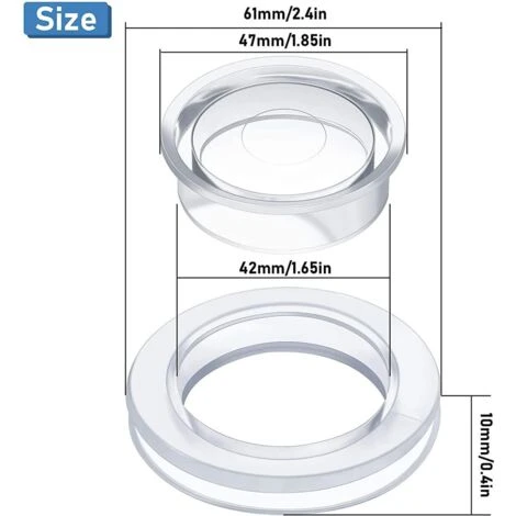 2 Pack Patio Table Umbrella Rings And Caps Set, Thicker Hole Ring Plugs And Caps Set For Standard Size Umbrella (Clear) 4 2 Pack Patio Table Umbrella Rings And Caps Set, Thicker Hole Ring Plugs And Caps Set For Standard Size Umbrella (Clear) - Image 2