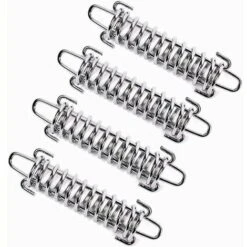 4 Pieces Shade Sail Spring, Shade Sail Tensioner Spring, Shade Sail Tension Spring, Camping Tent Tension Spring, Steel Tent Spring Rope Buckle (Silver）