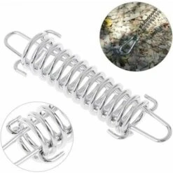 4 Pieces Shade Sail Spring, Shade Sail Tensioner Spring, Shade Sail Tension Spring, Camping Tent Tension Spring, Steel Tent Spring Rope Buckle (Silver） -Outdoor Furniture Store 94518449 3
