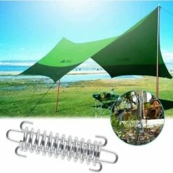 4 Pieces Shade Sail Spring, Shade Sail Tensioner Spring, Shade Sail Tension Spring, Camping Tent Tension Spring, Steel Tent Spring Rope Buckle (Silver） -Outdoor Furniture Store 94518449 5