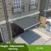Greenbay 4 X 3m Garden Patio Outdoor Retractable Manual Awning Canopy Sun Shade Shelter Angle Adjustable Grey
