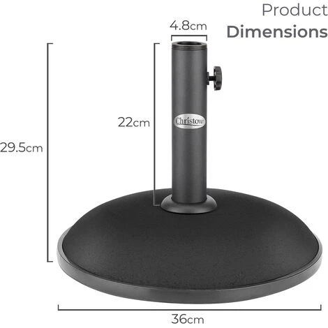 Round 11kg Parasol Base - Black 7 Round 11kg Parasol Base - Black - Image 5