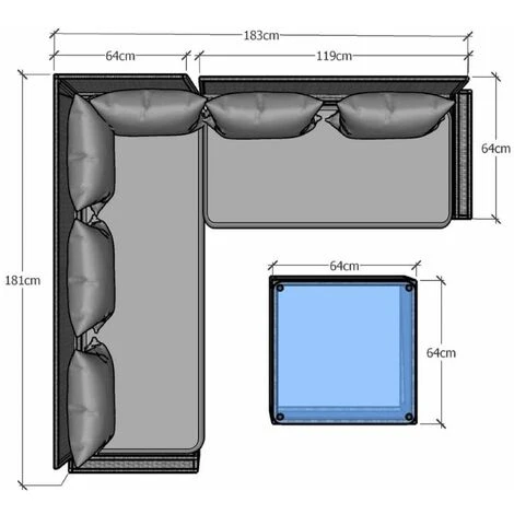Rosen Garden Outdoor Patio 5 Seater Corner Sofa Set In Black With Raincover 6 Rosen Garden Outdoor Patio 5 Seater Corner Sofa Set In Black With Raincover - Image 4