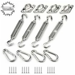 Shade Sail Accessories, Shade Sail Fixing Kit, Stainless Steel Shade Sail Fixing Kit For Triangle And Square Rectangle, Shade Sail Fixing Accessories M5 Pcs