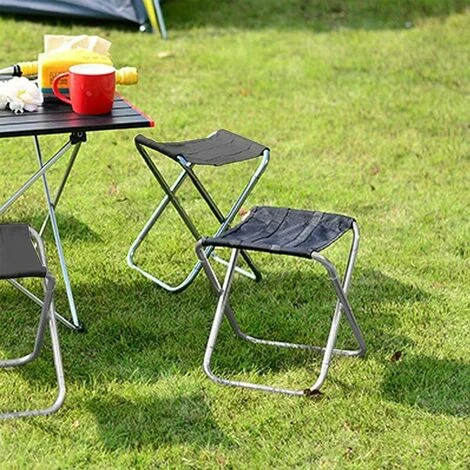 Camping Folding Stool, Portable Small Folding Stool, Ultra-light Folding Chair, Portable Folding Chair, Small Aluminum Camping Chair, Travel Hiking Fishing Grill (Silver) One Piece 5 Camping Folding Stool, Portable Small Folding Stool, Ultra-light Folding Chair, Portable Folding Chair, Small Aluminum Camping Chair, Travel Hiking Fishing Grill (Silver) One Piece - Image 3
