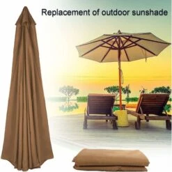 Replacement Cover For Parasol, 8 Ribs, 3 M, Waterproof, Anti-UV, Replacement Fabric - Khaki 9 Replacement Cover For Parasol, 8 Ribs, 3 M, Waterproof, Anti-UV, Replacement Fabric - Khaki -Outdoor Furniture Store 95433829 4