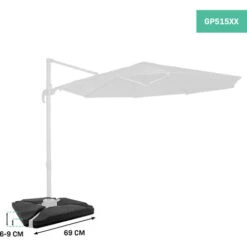 VONROC Premium Parasol Tiles – Base Weights – Triangular – For A Combined Weight Of ±80 Kg – Suited For 50x50 Cross Base Parasols – Set Of 4 -Outdoor Furniture Store 95445254 3