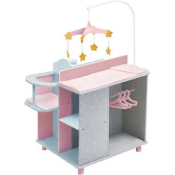 Polka Dots Princess Baby Doll Changing Station - Pink/Grey - 58 X 48 X 98 X Cm