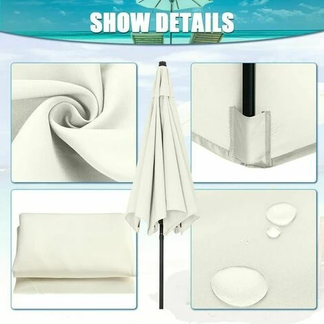 Garden Awning Replacement Parasol Cover Cream White Parasol Replacement Covers Replacement Parasol Covers 3 Meters 6 Arms Canopy Only 5 Garden Awning Replacement Parasol Cover Cream White Parasol Replacement Covers Replacement Parasol Covers 3 Meters 6 Arms Canopy Only - Image 3