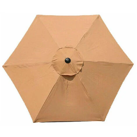 Parasol 6 Ribs Diameter 2M Replacement Cover For - Waterproof Protection - Uv Replacement Fabric - Khaki (Color) 3 Parasol 6 Ribs Diameter 2M Replacement Cover For - Waterproof Protection - Uv Replacement Fabric - Khaki (Color)