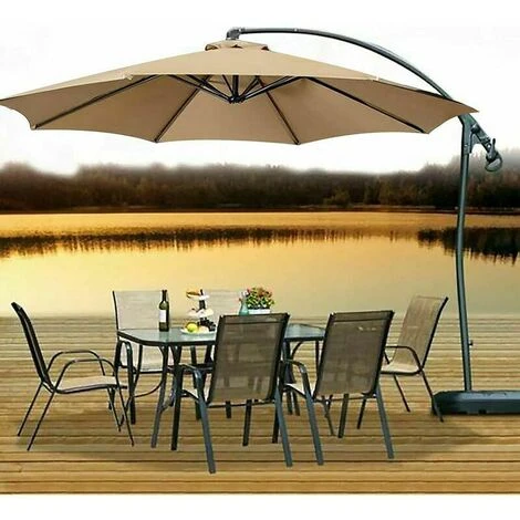 Parasol 6 Ribs Diameter 2M Replacement Cover For - Waterproof Protection - Uv Replacement Fabric - Khaki (Color) 4 Parasol 6 Ribs Diameter 2M Replacement Cover For - Waterproof Protection - Uv Replacement Fabric - Khaki (Color) - Image 2