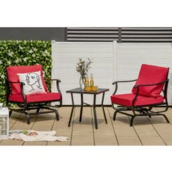 3 Piece Patio Rocking Chair Set Patio Bistro Furniture Set W/ Table 7 3 Piece Patio Rocking Chair Set Patio Bistro Furniture Set W/ Table -Outdoor Furniture Store 95780648 3