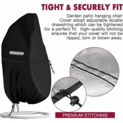 Patio Hanging Chair Cover, Outdoor Egg Chair Cover 190115cm Double Drawstring 420D Silver Coated Oxford Fabric Double Layer Waterproof UV-Anti-Wind For Swing Chair -Outdoor Furniture Store 95949780 5