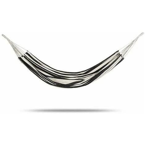 Black And White Garden Hammock Canvas Hammock Thickened Swing Hammock Simple Casual Camping With Nylon Bag 4 Black And White Garden Hammock Canvas Hammock Thickened Swing Hammock Simple Casual Camping With Nylon Bag - Image 2