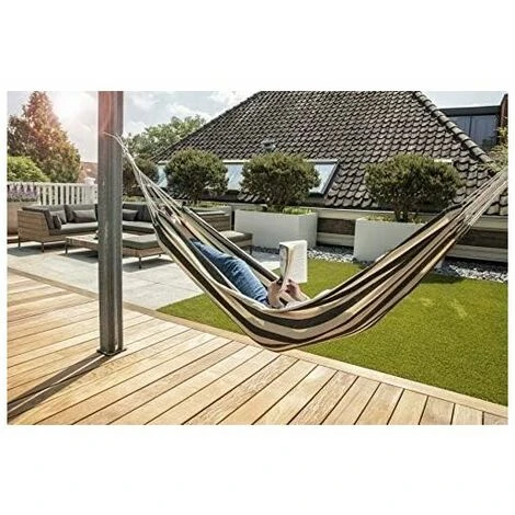 Black And White Garden Hammock Canvas Hammock Thickened Swing Hammock Simple Casual Camping With Nylon Bag 5 Black And White Garden Hammock Canvas Hammock Thickened Swing Hammock Simple Casual Camping With Nylon Bag - Image 3