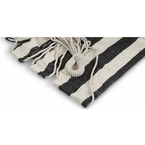 Black And White Garden Hammock Canvas Hammock Thickened Swing Hammock Simple Casual Camping With Nylon Bag 6 Black And White Garden Hammock Canvas Hammock Thickened Swing Hammock Simple Casual Camping With Nylon Bag - Image 4