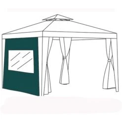 Gardenista Replacement Gazebo Curtain 2 Metre Outdoor Summer Furniture Water Resistant Great For Sun Shade Durable & High Quality, Green (Curtain Window)