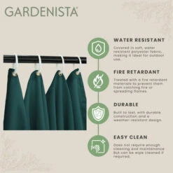 Gardenista Replacement Gazebo Curtain 2 Metre Outdoor Summer Furniture Water Resistant Great For Sun Shade Durable & High Quality, Green (Curtain Window) -Outdoor Furniture Store 95951959 3