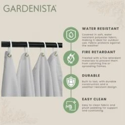 Gardenista Replacement Gazebo Curtain 2 Metre Outdoor Summer Furniture Water Resistant Great For Sun Shade Durable & High Quality, Grey (Curtain Window) -Outdoor Furniture Store 95951965 4