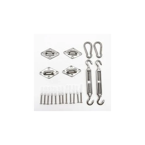 DETEX® Sun Sail Fixing Kit, Heavy Duty Hardware Triangle Rectangle Square Chrome Plated Steel - 40 Pcs 3 DETEX® Sun Sail Fixing Kit, Heavy Duty Hardware Triangle Rectangle Square Chrome Plated Steel - 40 Pcs