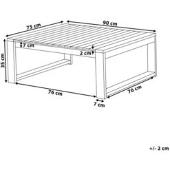 Acacia Wood Garden Coffee Table 90 X 75 Cm Dark Wood Timor II -Outdoor Furniture Store 96138854 3