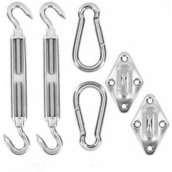 6Pcs/Set Installation Hardware Stainless Steel Sail Shade Kit Turnbuckle Pad Accessories Carabiners Eye